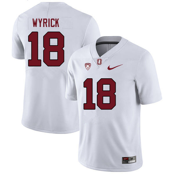 Men #18 Jimmy Wyrick Stanford Cardinal College Football Jerseys Sale-White
